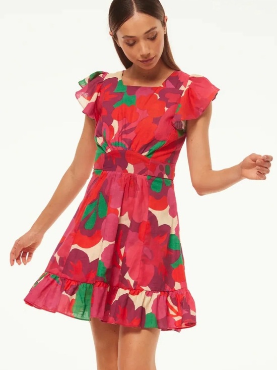 Misa Los Angeles Dresses & Skirts - Misa Los Angeles Vibrant Red Floral Print Mini Dress